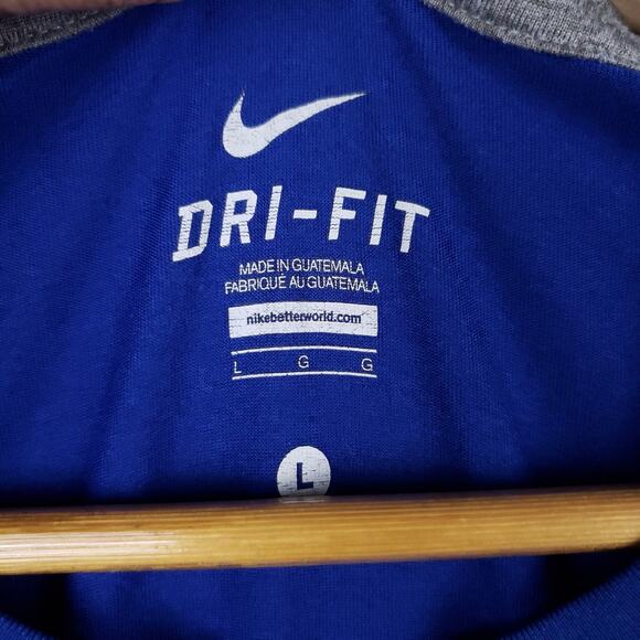 Chicago Cubs Nike Dri-Fit T-Shirt Sz Large Cub Logo MLB Blue Baseball Apparel - Picture 4 of 8